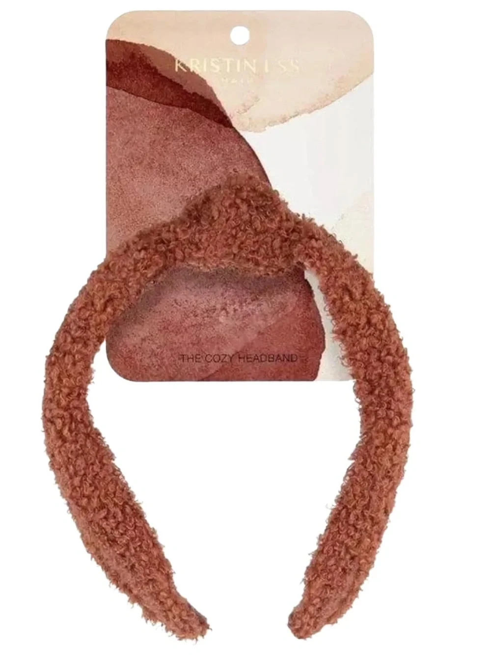 NWT Kristin Ess The Cozy Headband Rust Teddy Sherpa Knotted